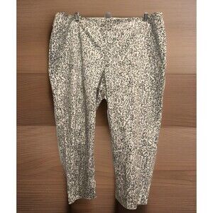 Chicos Size 20/22 Womens Pants Side Zip High Rise Animal Print Capri Casual